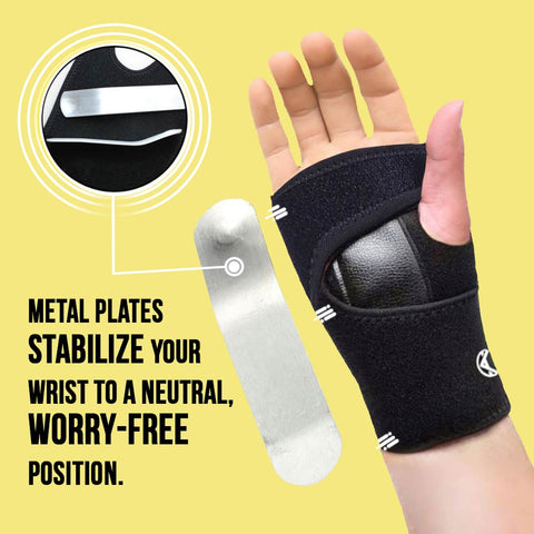 Carpal Tunnel Wrist Brace with emovable Metal Wrist Splint for